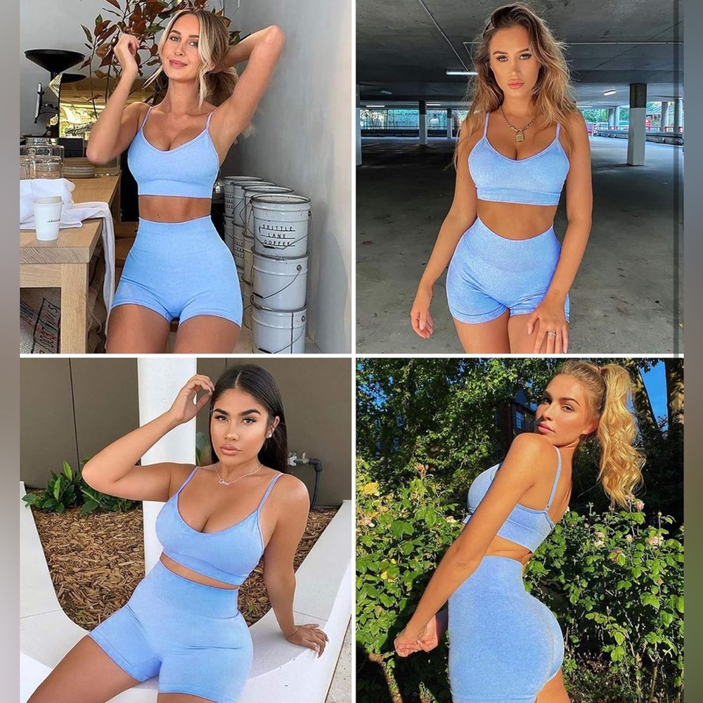 Women’s 2 Piece Set, Size M, Blue, GUC, bra pads not included!